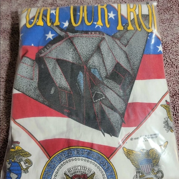 Vtg 90s Operation Desert Storm F-117 Stealth T-Shirt Size L Single-Stitch USA - Picture 11 of 11